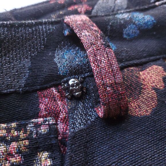 REBEL Vengeance Black Floral Tapestry Pants 32x30 (33x31 Actual) Streetwear Goth - Picture 5 of 14